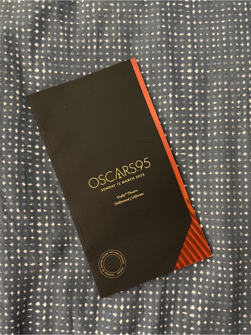 Oscars 95 Black & Red Program from the 2023 Academy Awards show